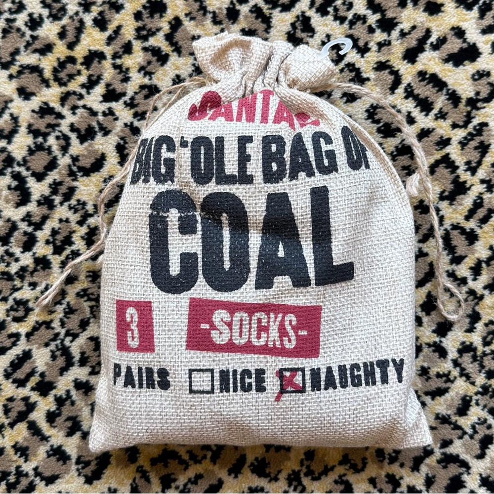 Santa’s bag of coal (3 pairs of socks) (NWOT)